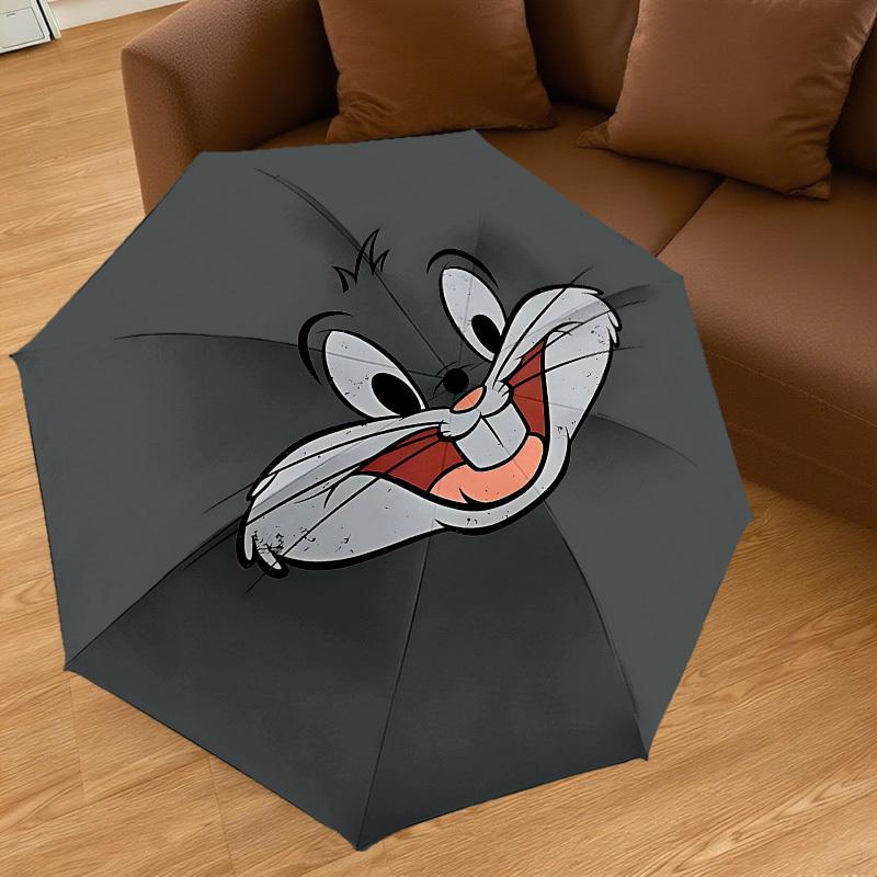 1PC Cartoon Rabbit Umbrella-8-Rib Reinforced, Automatic Open, Lightweight & Durable, Cute Fashion Accessory for Outdoor, D2676