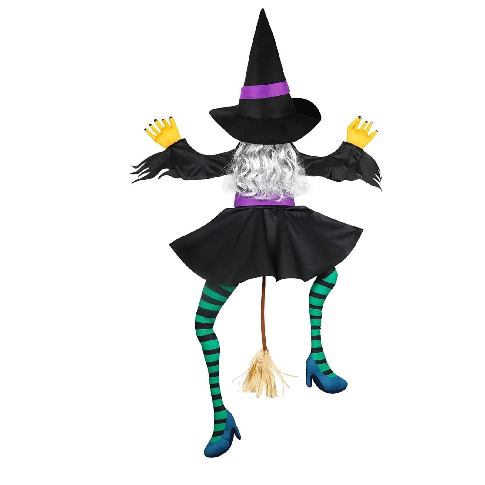 

Украшение разбивающейся ведьмы Ведьма врезается в дерево Хэллоуин Открытый декор One Size