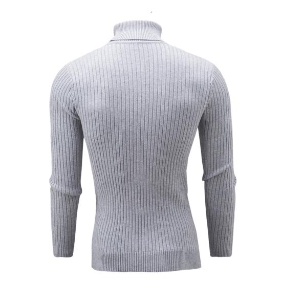 Sweater Solid Color Comfortable Acrylic Elastic Men Knitted Sweater for Daily Life