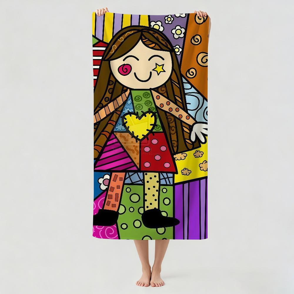 Fashion print R-Romero B-Britto Towel Drying Bath Towel Applicable To Light Swimming Camping Yoga Beach Out