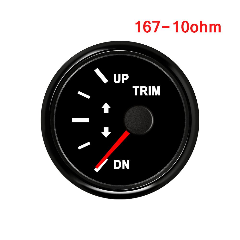 Boat Trim Gauge 52MM Marine Trim Tilt Indicator for Inboard Outboard Engine Yacht UP DN Trim Gauge 0-190ohm/160-10Ohm Custom