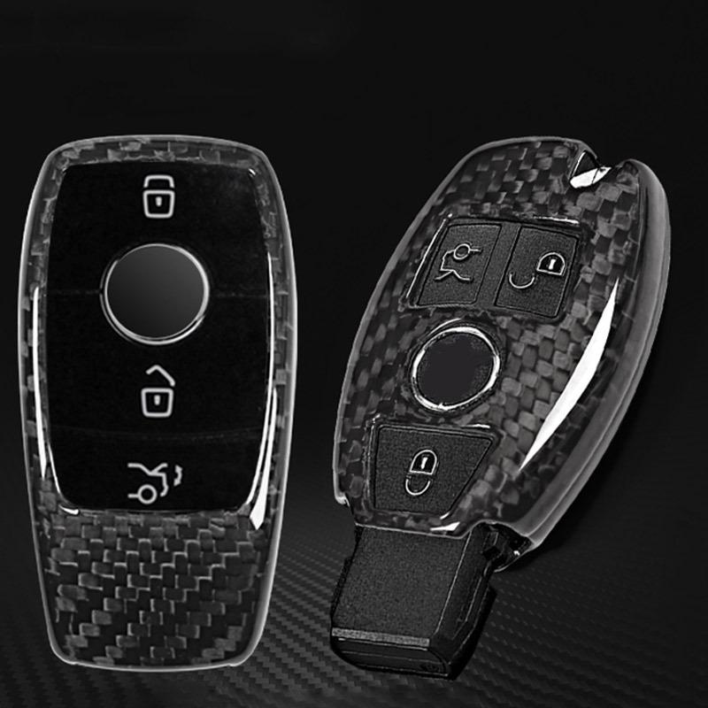 Real Carbon Fiber Car Key Shell Cover Trim For Mercedes Benz A C E G S GLE GLC Class W177 W205 W213 W167 W222 W463 X253