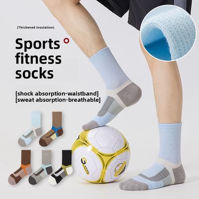 Vīriešu biezs matu gredzens rudenim un ziemai, elpojošas, sviedrus absorbējošas zeķes basketbolam, badmintonam, skriešanai
