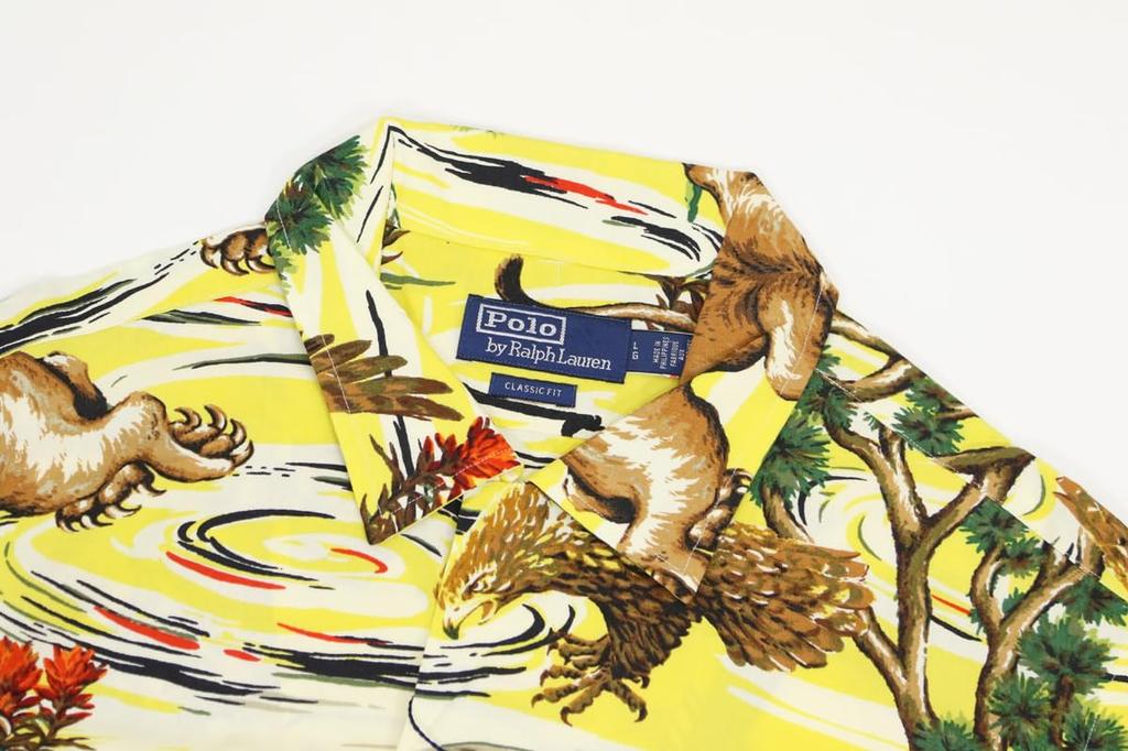 Polo Ralph Lauren Classic Fit Vintage Rayon Short Sleeve Aloha Size Multi 0104553 Men's Shirt, XL, (Yellow), [Used]