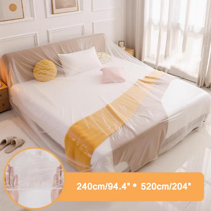 1PC Disposable Furniture Dust Cover Elastic Bed Sofa Protector Plastic Dustproof Film for Home Dormitory Furniture Protection