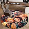 1pc Demon Slayer Anime Design Round Carpet - Tanjiro, Nezuko, Zenitsu, Kyojuro Rengoku - Office Chair Mat, Non-Slip Rug for Home Decor, Living Room, B