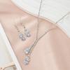 3 Piece Women Minimalist Fashionable Personalized High End Zircon Set With Sparkling Rhinestones Zircon Necklaces Earrings