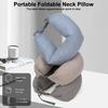 Neck Pillow Neck Support Breathable Stuffable U-Shaped Pillow With Hidden Zipper Adjustable Drawstring Neck Pillow For Travel