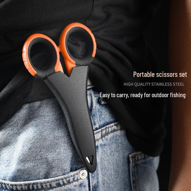 Professional Fishing Scissors - Serrated Stainless Steel Multi-functional Braided Line Cutter