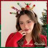 Christmas Decoration Christmas Headband Elk Hair Hoop Plush Bow Red Hair Band Festival Decoration