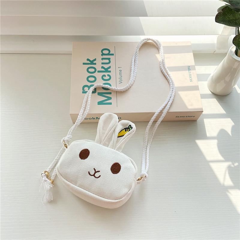 Adorable Mini Canvas Bunny Shoulder Bag For Kids Cute Cartoon Animal Crossbody