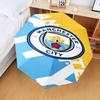 1 Pezzo Ombrello Pieghevole Stampato Manchester City F.C, Ombrello Automatico a 8 Stecche per Viaggio, Campeggio, Regali per Fan, Regali di Natale