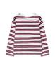Seuteulaipeumagalin Buff Stripe Overlock Loose Long Sleeve Tee Red