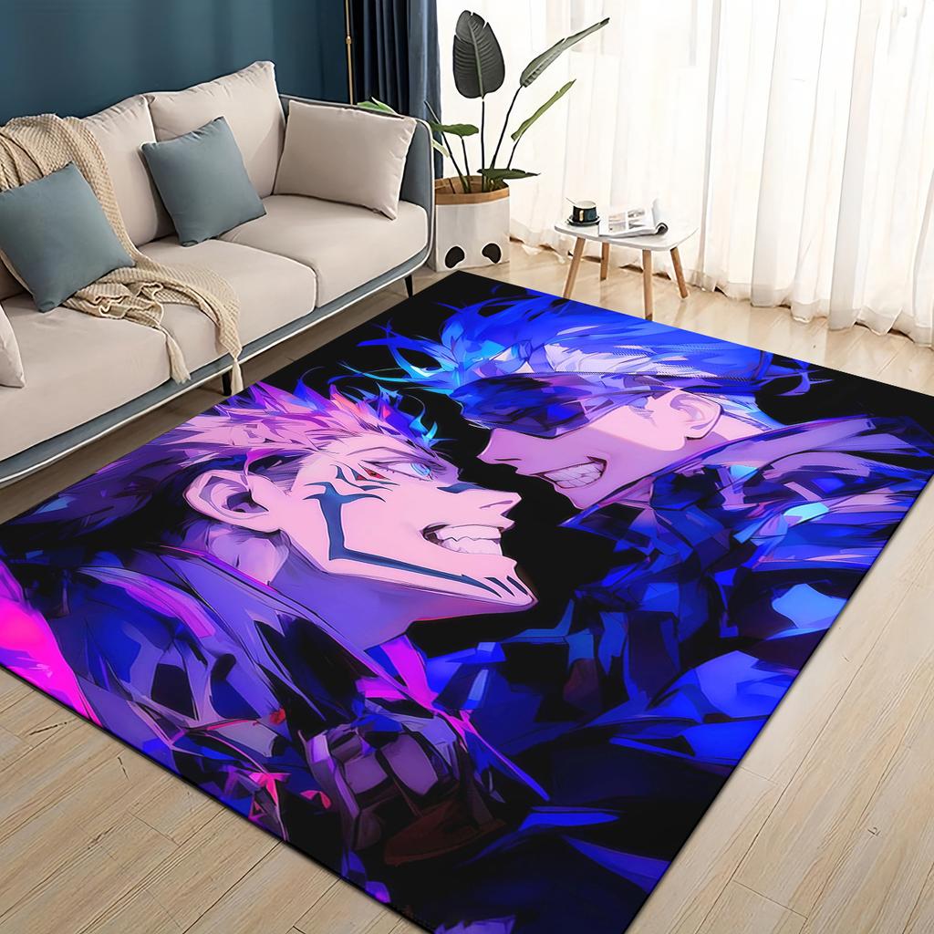 3D Cartoon Jujutsu Kaisen Anime Itadori Yuj Teppich für Wohnzimmer Schlafzimmer Zuhause Sofa Dekoration, Kinder Spiel Rutschfeste Bodenmatte