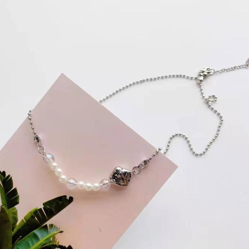 Bohemian Beaded Irregular Pendant Necklace Colored Round Bead High-Grade Crystal Necklace Summer Resin Necklace Jewelry