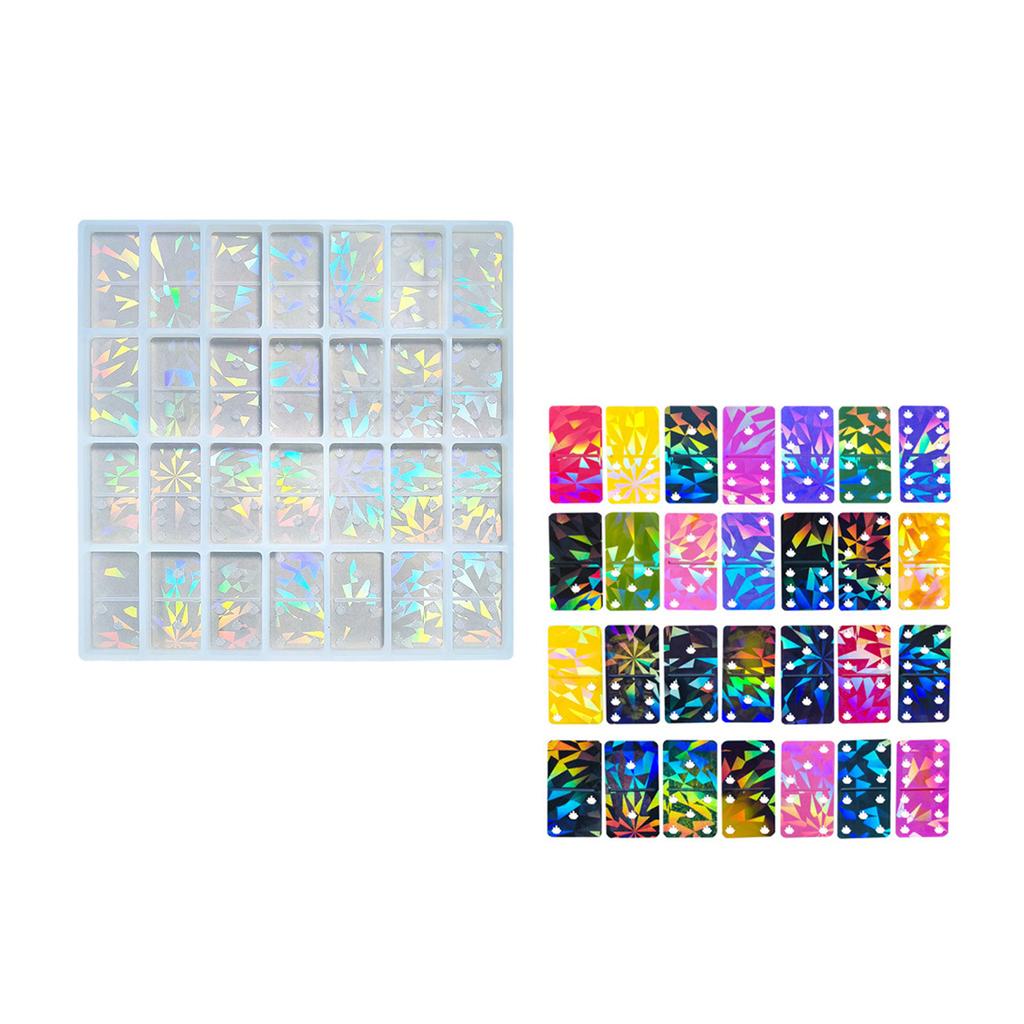 Practical Epoxy Resin Dominoes Mold With 28 Cavities Sturdy Silicone Candy Clay Molds for Jewelry And Cake Decoration