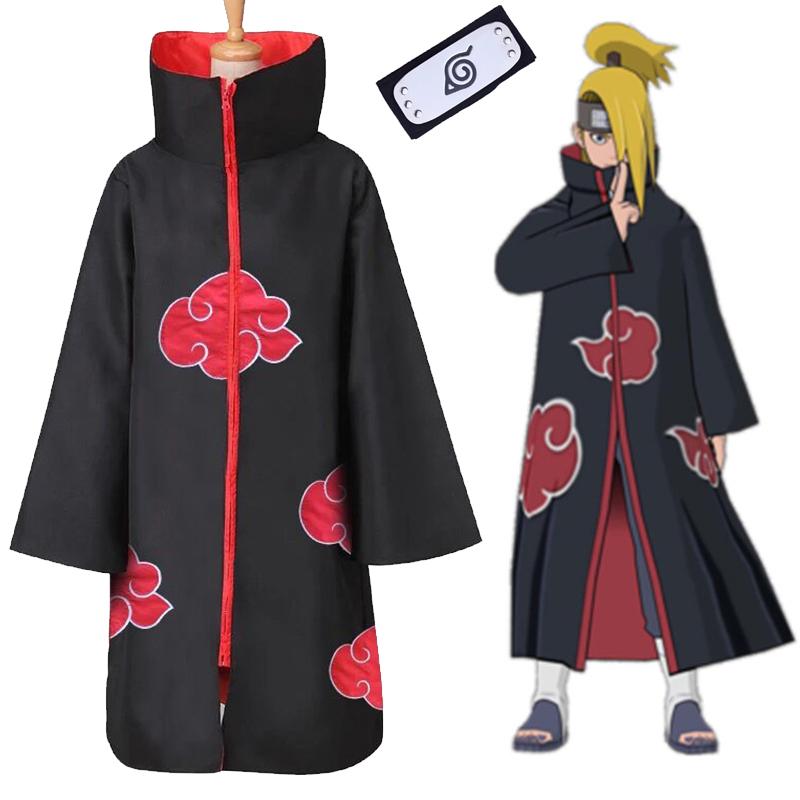 Akatsuki Anime Naruto Uchiha Itachi Cosplay Costume Robe Cloak Cape Wind Coat