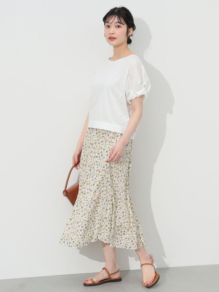 Midi Flare FLOWER M [Beams Heart] Skirt, Length, Skirt, Women's