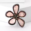 Enamel Rhinestone Brooch Alloy Floral Clothing Pin Exquisite Flower Brooches  Jewelry Gift
