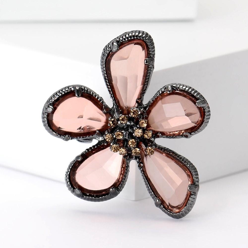 Enamel Rhinestone Brooch Alloy Floral Clothing Pin Exquisite Flower Brooches  Jewelry Gift