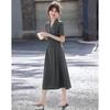 Si Shui Nian Hua Notched Lapel A-Line Summer Dress