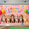 2D Flat Backdrop1pc Cute Birthday Party Scene Backdrop Banner Polyester Wall Decor For Living Room Bedroom Office Outdoor Decor Party