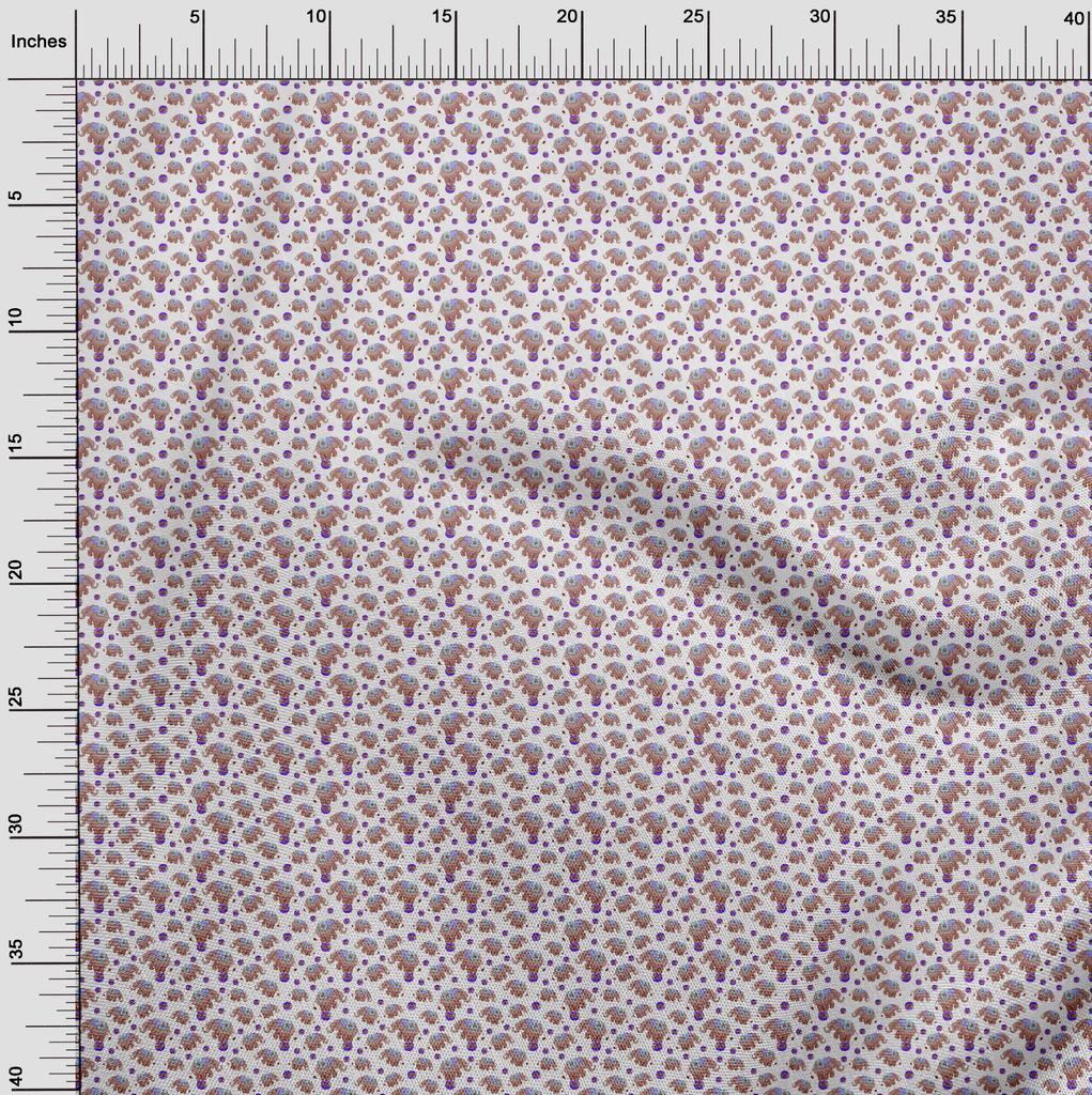 oneOone Cotton Flex Brown Fabric Circus Quilting Supplies Print Sewing Fabric By The Yard 40 Inch