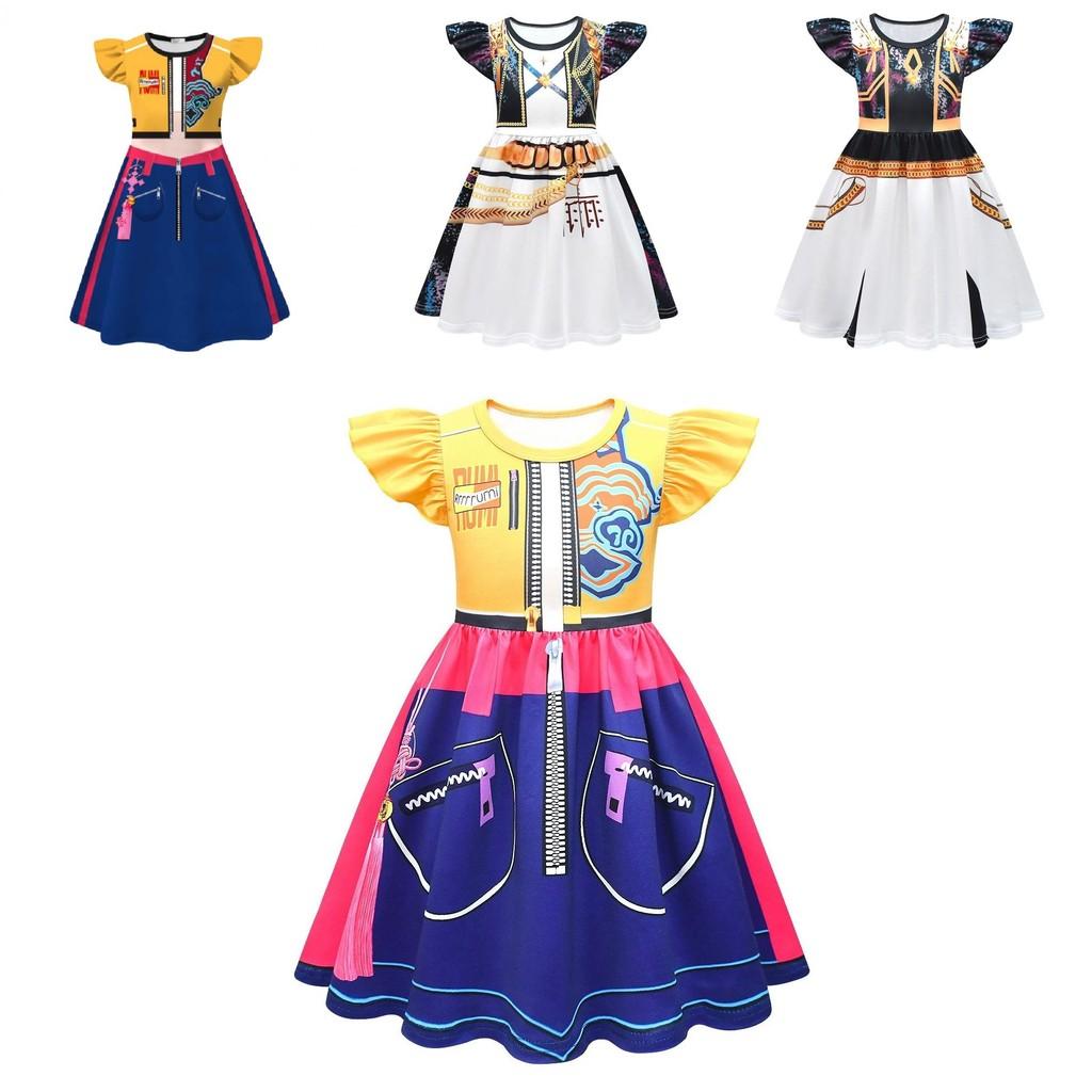 Kpop Demon Hunters Rumi Mira Zoey Childrens Costume Dress With Print Fabric And Flared Sleeves For Spring And Fall Wear