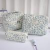 Women Floral Quilted Makeup Bag Large Capacity Travel Toiletry Bag Portable Cosmetic Organizer Pouch