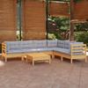 VidaXL Solid Pine Wood Garden Lounge Set 7 Pcs with Cushions Patio Furniture Outdoor Furniture Garden Furniture 3096688