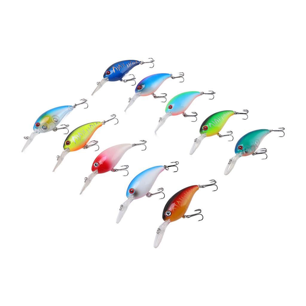 10Pcs Artificial Crankbait 3D Fishing Bait Fishing Accesories for Bass Pikes Freshwater