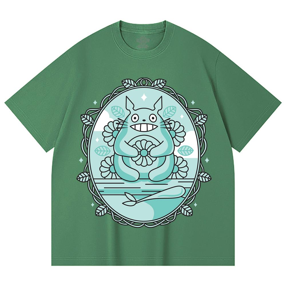 230 Gsm 100% Cotton Ghibli V6 Totoro Print Unisex Heavy Cotton T Shirt