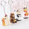 Creative Stationery Resin Message Holder Kawaii Bread Cat Memo Holder Photo Card Stand Memo Clip