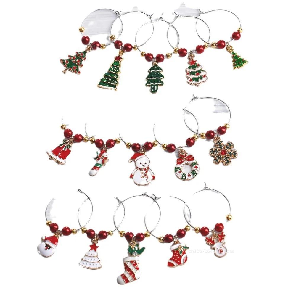 Christmas Glass Cup Identifier Santa Claus Hat Wine Glass Decor Ornaments Christmas Decorations Navidad Noel New Year 2026