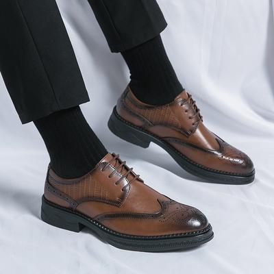 Herren Block Freizeitschuhe aus Leder Klassische Loafer für Herren Schnürschuhe aus echtem Leder Oxford Business Sneakers Herren Arbeitsschuhe