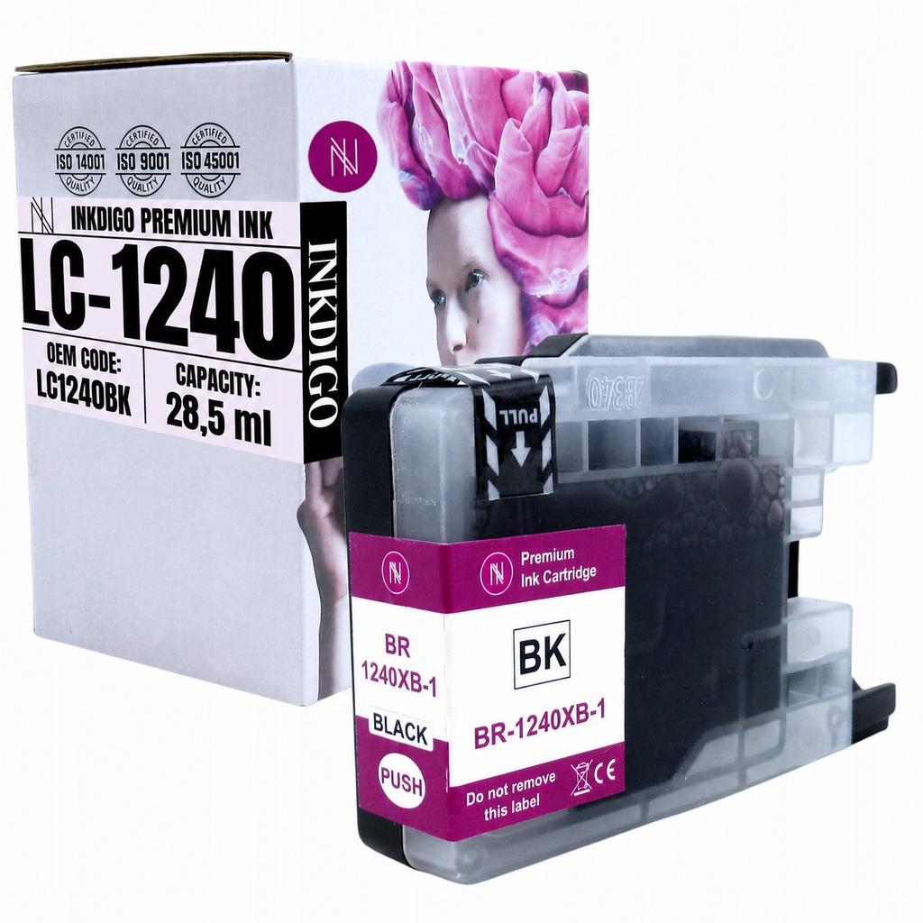 Inkdigo LC1240XLBK ink compatible with Brother DCP-J525W MFC-J430W TÜV certified
