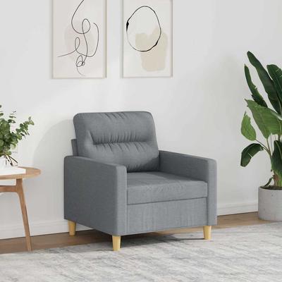 Vidaxl Armchair, Light Gray, 60 Cm, Upholstered In Fabric