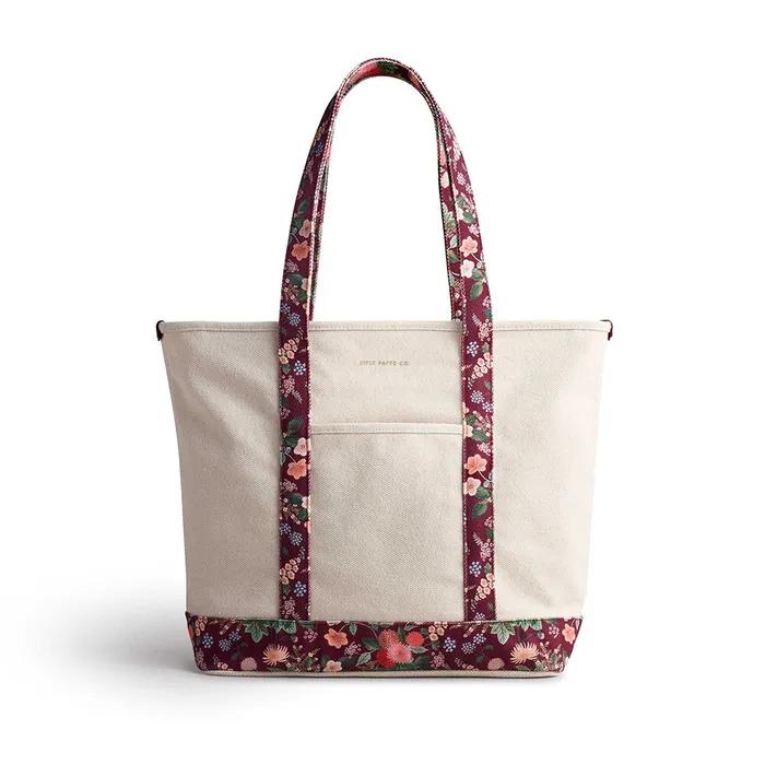 Rifle Paper Dahlia Canvas Tote Bag