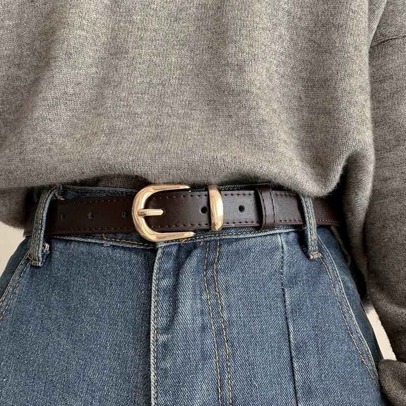 The Belt Female Design Feeling Minority New Fashion Decoration Jeans Retro Casual Wide Version Student Black Male Belt