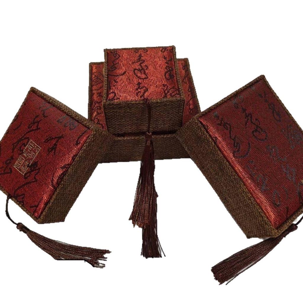 Vintage Red & Blue Tassel Jewelry Box for Rings, Necklaces, Bracelets & Keepsakes