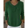 Korean Style Slim Fit V Neck Long Sleeve Knitted Sweater For Women