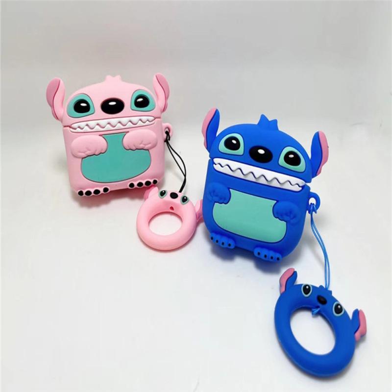 Cartoon Mickey Minnie Stitch Bluetooth-compatible Earphone Case Cartoon Silicone Protective Cover
