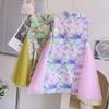 Girls Summer Chinese Mesh Princess Vest Dress Improved Cheongsam Dress