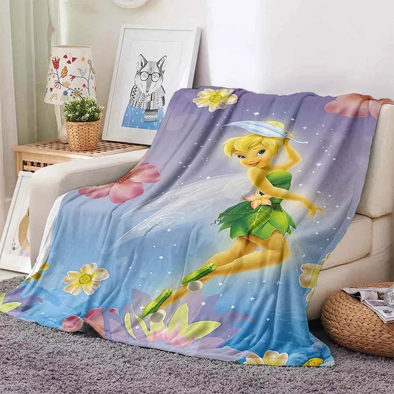 Tinkerbell Warm Soft  Blanket Fluffy Children and Adults Sofa Plush Bedspread Throw Cartoon Blanket for Sofa Bed