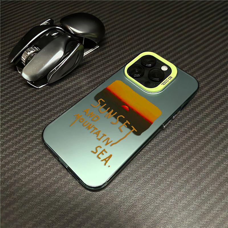 Sunset Illustration Drop-proof iPhone Case for 11, 12 Pro Max, 13, 14, 15 - Trendy and Creative Design