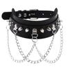 Punk Spiked Choker Collar For Women Men Leather Necklace Chain Jewelry  Chocker Goth Accessories