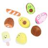 8 Pcs Pet Dog Puppy Chew Plush Sound Fruit Series Toys Interactive Training Toys