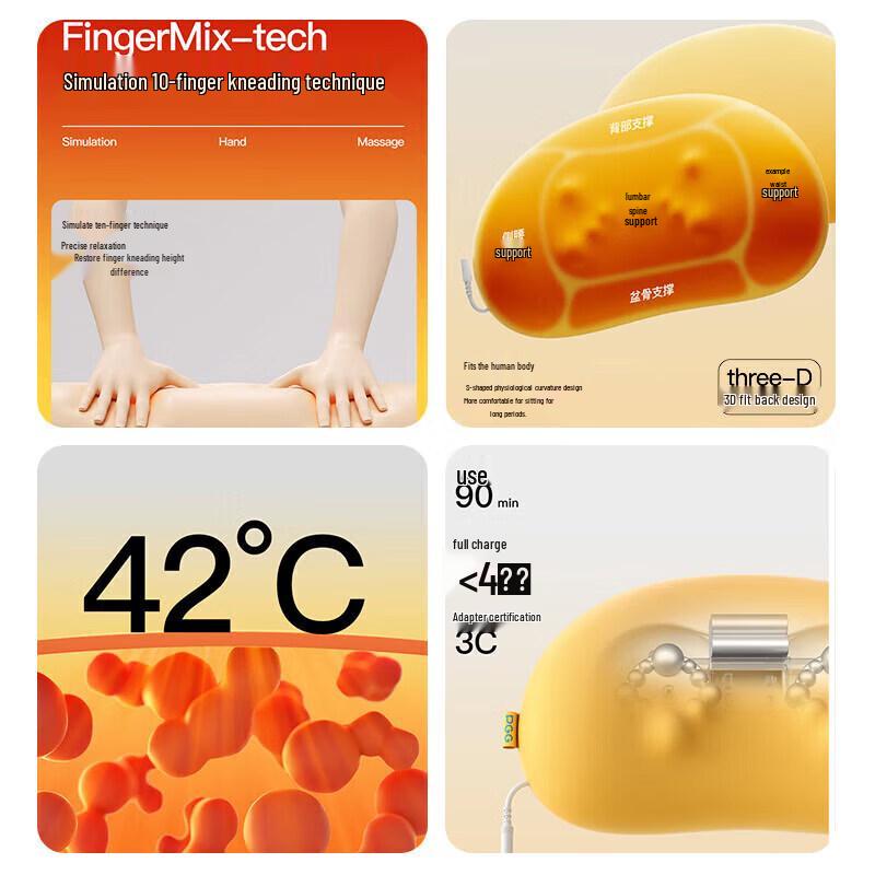 PGG Rechargeable Lumbar & Body Massage Cushion