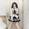 Japanese Spicy Punk Y2K Black & White Polka Dot Lace Mini Skirt