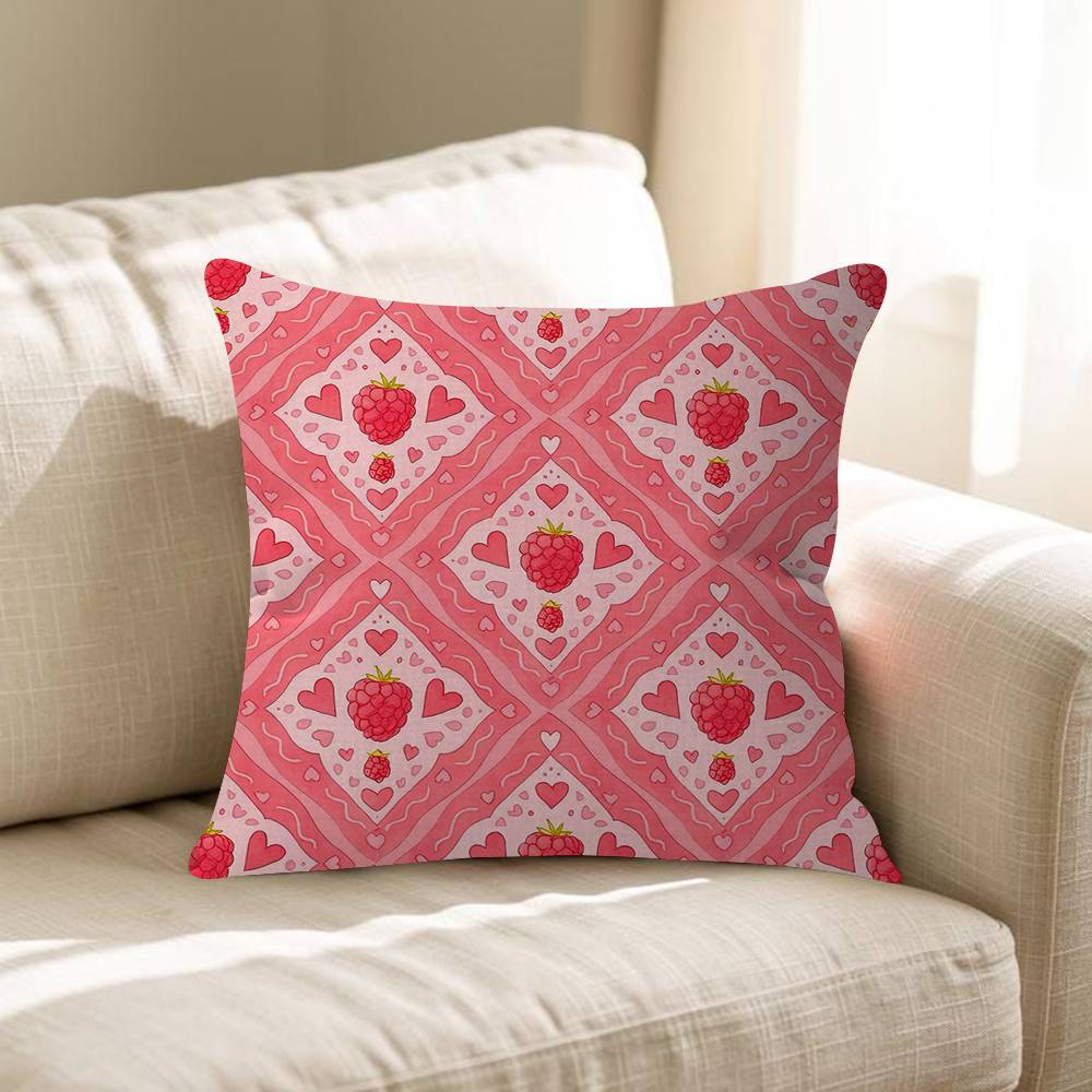 Strawberry Floral Delight Pillow Gift Home Office Decoration Pillow Bedroom Sofa Car Cushion CoverPillow Case